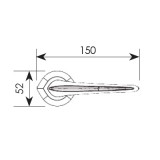 Πόμολα πόρτας ΖΩΓΟΜΕΤΑΛ χειρολαβή με ροζέτα σειρά 361 σε Νίκελ Κρυσταλλικό