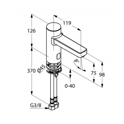Μπαταρία νιπτήρος με φωτοκύτταρο Kludi Zenta 38100