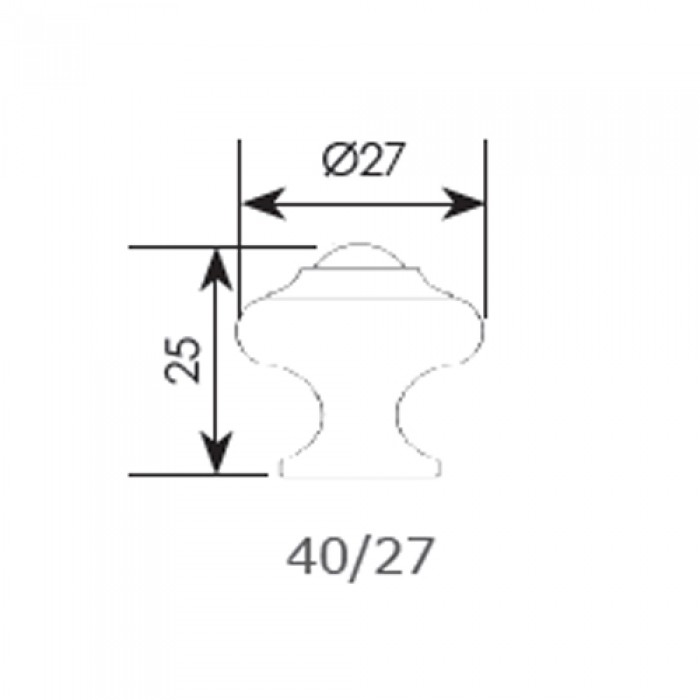 Πόμολα επίπλων Ø27 σειρά 40 Αντικέ σκουριά