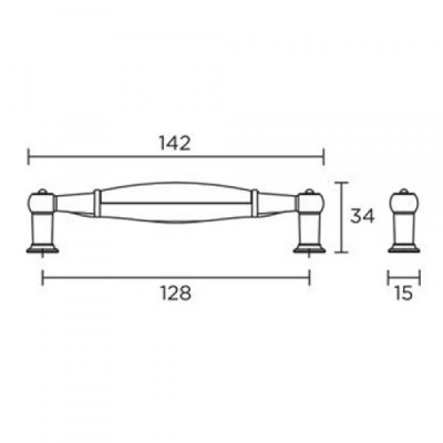 Λαβές επίπλων Convex Σειρά 489-A01 Ματ Αντικέ-Καφέ Άνθος