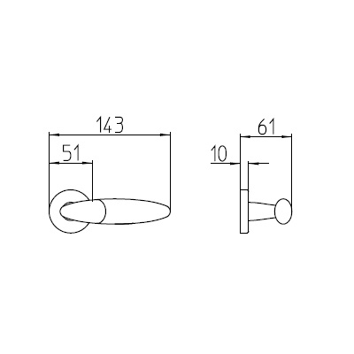 Πόμολα πόρτας MANDELLI χειρολαβή με ροζέτα σειρά 501
