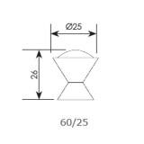 Πόμολα επίπλων ΖΩΓΟΜΕΤΑΛ σειρά 60 νίκελ ματ