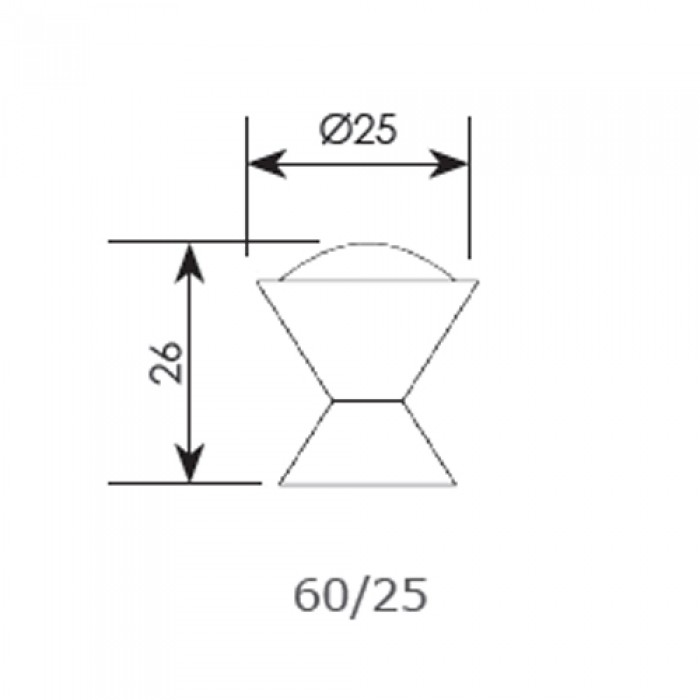 Πόμολα επίπλων ΖΩΓΟΜΕΤΑΛ σειρά 60 νίκελ ματ