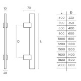 Λαβή εξώπορτας (1 Τεμάχιο) Convex σειρά 653 σε Ματ Νίκελ-Ανοξείδωτο