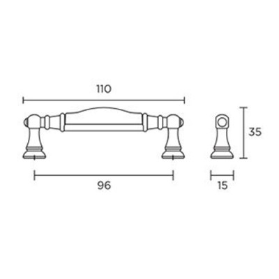 Λαβές επίπλων Convex Σειρά 699 σε Φυσικό Σίδηρο