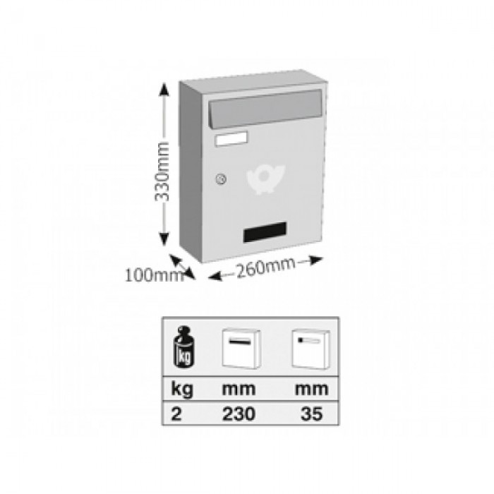 Γραμματοκιβώτιο Πολυκατοικίας 801 ΑΘΗΝΑ σε Καφέ