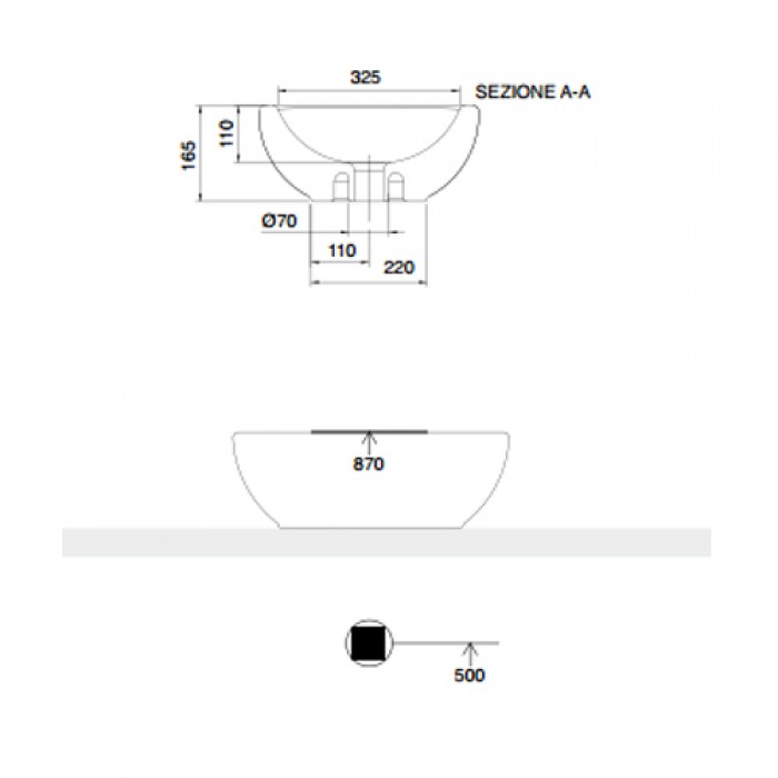 Νιπτήρας μπάνιου Planet 48x39 Scarabeo White 8112-300