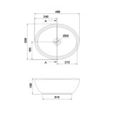 Νιπτήρας μπάνιου Planet 48x39 Scarabeo White 8112-300