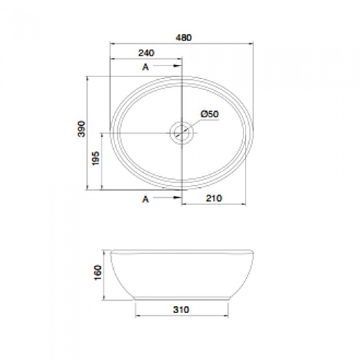 Νιπτήρας μπάνιου Planet 48x39 Scarabeo White 8112-300