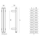 Λαβή εξώπορτας (1 Τεμάχιο) Convex σειρά 871 σε Ματ Νίκελ-Ανοξείδωτο