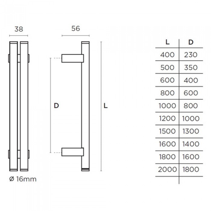 Λαβή εξώπορτας (1 Τεμάχιο) Convex σειρά 871 σε Ματ Νίκελ-Ανοξείδωτο