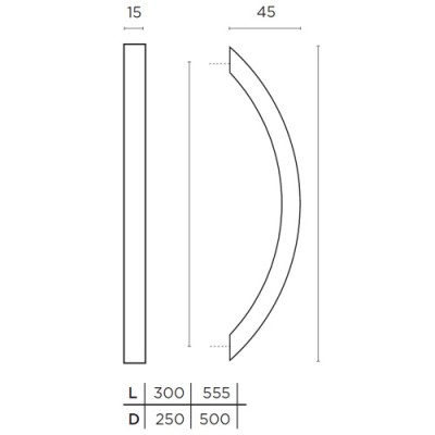 Λαβές εξώπορτας (2 Τεμάχια) Convex σειρά 883 σε Ματ Νίκελ