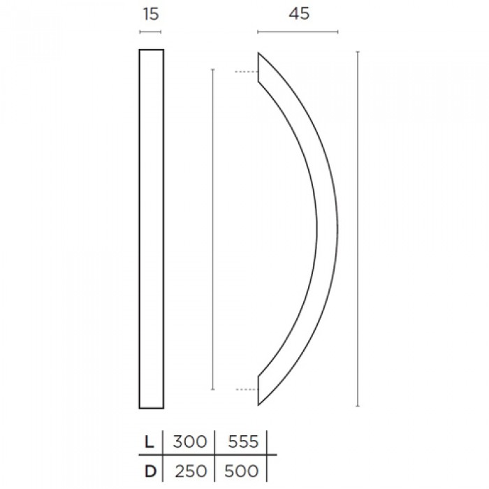 Λαβές εξώπορτας (2 Τεμάχια) Convex σειρά 883 σε Ματ Νίκελ