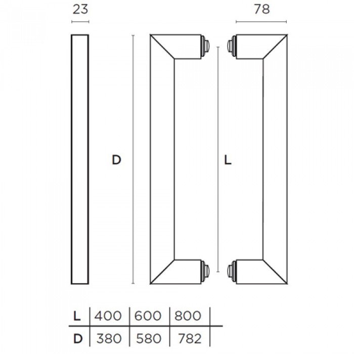 Λαβές εξώπορτας (2 Τεμάχια) Convex σειρά 931σε Ανοξείδωτο