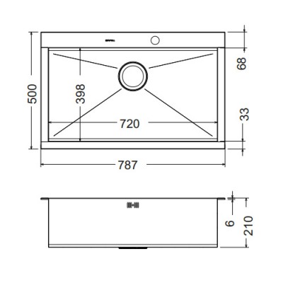 Ανοξείδωτος νεροχύτης Apell Amalthea (79x50) 9672-110