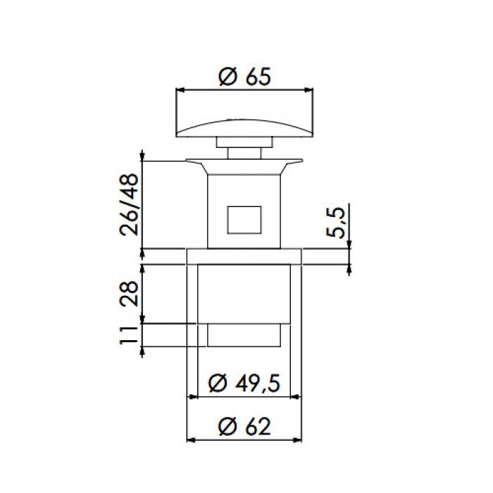 Βαλβίδα νιπτήρος Nextage clic-clac 61105