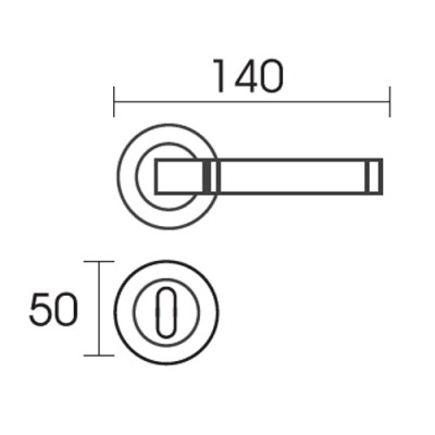 Πόμολα πόρτας χειρολαβή με ροζέτα C1055 Ματ Όρο - Όρο