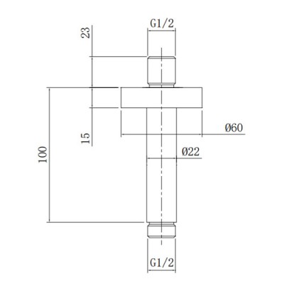 Μπράτσο οροφής Round για κεφαλή ντους C11000