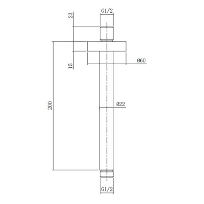 Μπράτσο οροφής Round για κεφαλή ντους C12000