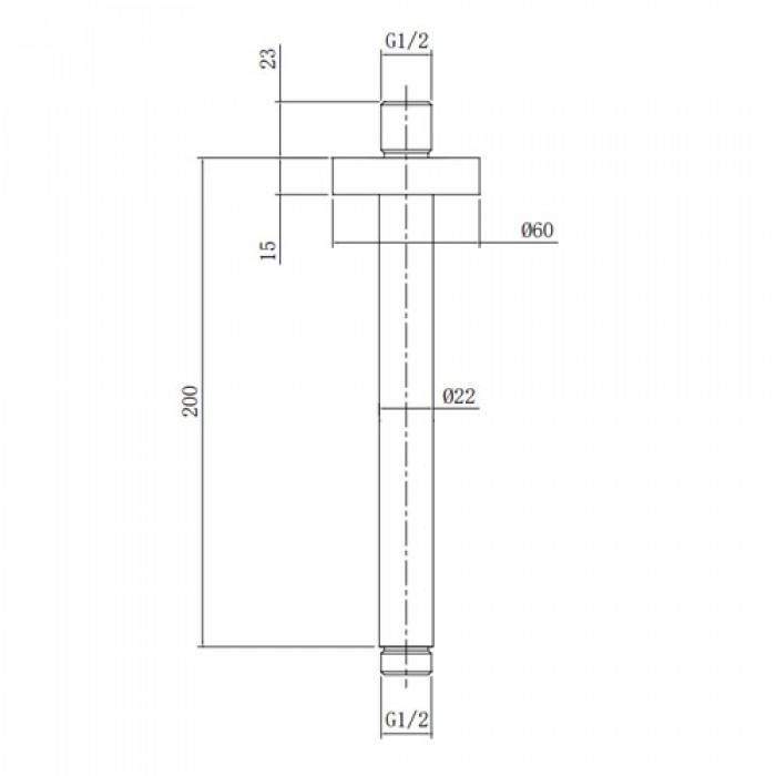 Μπράτσο οροφής Round για κεφαλή ντους C12000