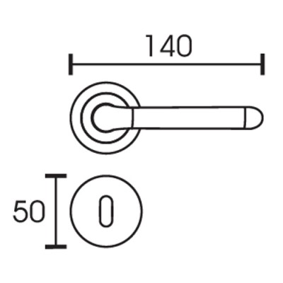 Πόμολα πόρτας χειρολαβές (Ζεύγος) με ροζέτα C1255