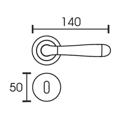 Πόμολα πόρτας χειρολαβή με ροζέτα C1265