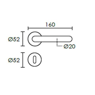 Πόμολα πόρτας χειρολαβή με ροζέτα C1335