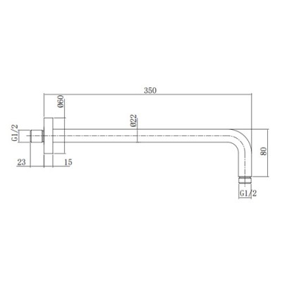 Επίτοιχο μπράτσο Round για κεφαλή ντους C13500-100