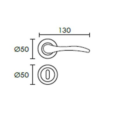 Πόμολα πόρτας χειρολαβές (Ζεύγος) με ροζέτα C1655