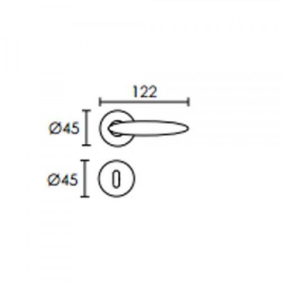 Πόμολα πόρτας χειρολαβή με ροζέτα C185 όρο ματ