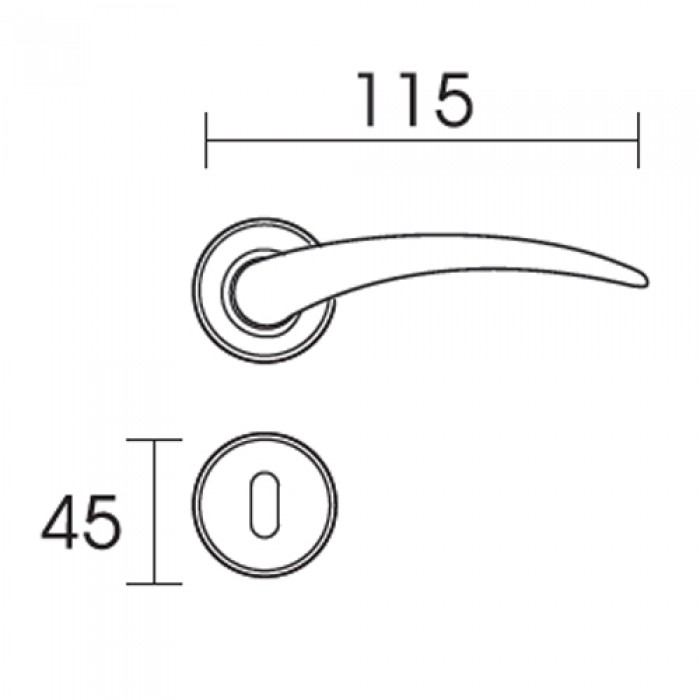 Πόμολα πόρτας χειρολαβή με ροζέτα C435 όρο ματ