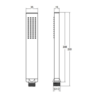 Τηλέφωνο ντους La Torre Square Chrome C4700-100