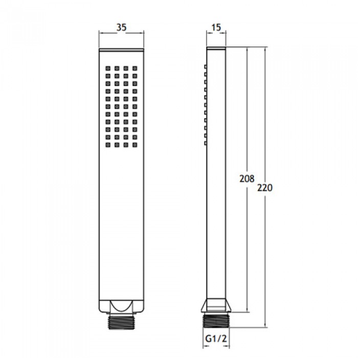 Τηλέφωνο ντους La Torre Square Chrome C4700-100
