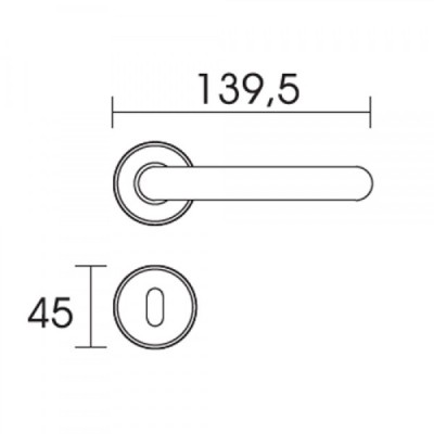 Πόμολα πόρτας χειρολαβή με ροζέτα C495 χρώμιο σατινέ