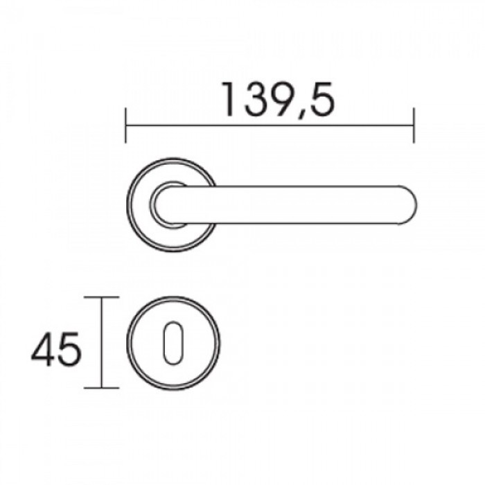 Πόμολα πόρτας χειρολαβή με ροζέτα C495 χρώμιο σατινέ