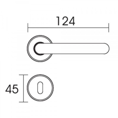 Πόμολα πόρτας χειρολαβή με ροζέτα C605 νίκελ ματ