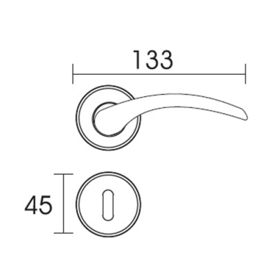 Πόμολα πόρτας χειρολαβή με ροζέτα C795 νίκελ ματ