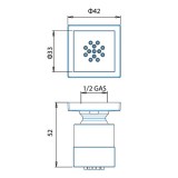 Jet ντους επίτοιχο με περιστρεφόμενη κλείδωση Chrome Almar E044029-100
