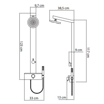 Στήλη ντους Dolce Vita Gemma Plus 2 εξοδων GEMPL-100