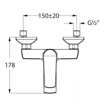 Μπαταρία λουτρού Eurorama Klint 142210-100