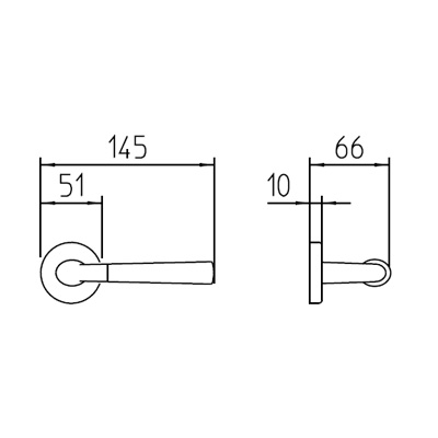 Πόμολα πόρτας MANDELLI χειρολαβή με ροζέτα σειρά S101 όρο ματ/όρο