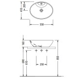 Νιπτήρας μπάνιου 55x41cm Λευκό Serel CH34-300