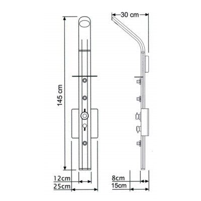 Στήλη ντους-υδρομασάζ Dolce Vita Sfera SG-100 3 εξοδων