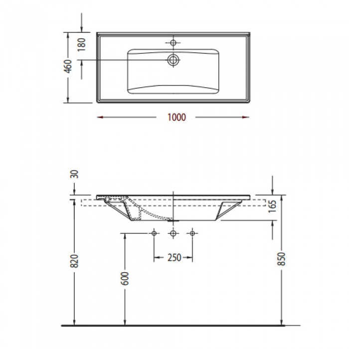 Νιπτήρας Slim 100x46 (1 Οπή) Serel White 3037-300