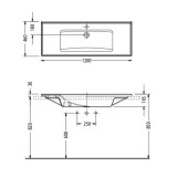 Νιπτήρας μπάνιου Slim 120x46 (1 Οπή) Serel White 3039-300