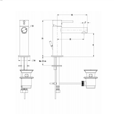 Μπαταρία νιπτήρος Eurorama Tonda 145310-100