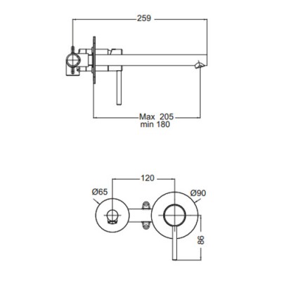 Μπαταρία Νιπτήρος Eurorama Tonda 145904-100