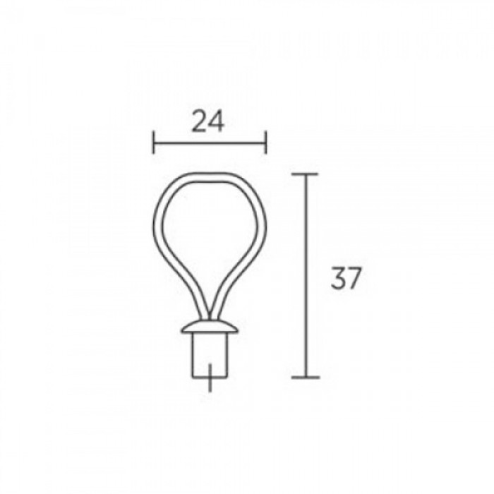 Πόμολα επίπλων Convex 169 σε Καφέ Δέρμα και Μαύρη Βάση