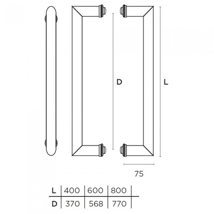 Λαβές εξώπορτας (2 Τεμάχια) Convex σειρά 927 σε Ανοξείδωτο