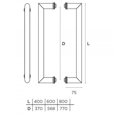 Λαβές εξώπορτας (2 Τεμάχια) Convex σειρά 927 σε Χρώμιο